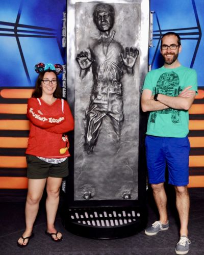 Laura & Peter with Han Solo frozen in carbonite.